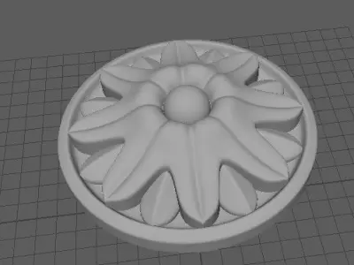rosette bowl with flower 3D model