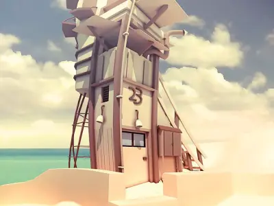 Cartoon house Low-poly 3D model