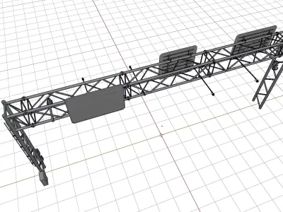 Japanese Chinese Highway Sign 3D model
