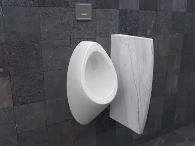 Collection Urinal 1 on wall 3D Model Pack