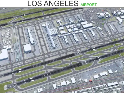Los Angeles Airport 8km Low-poly 3D model