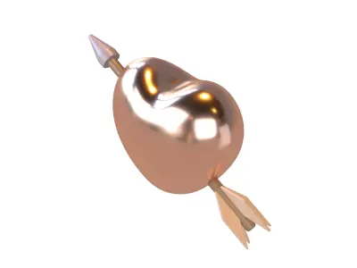 Heart With Arrow v1 012 Low-poly 3D model