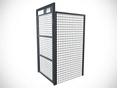 Wire Mesh Gate Industrial Low-poly 3D model