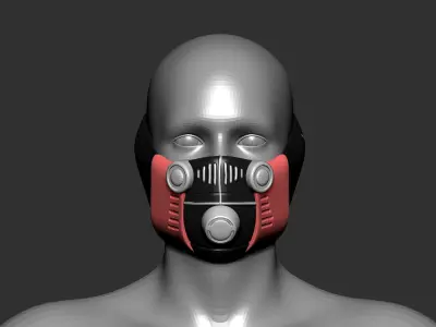 gas mask helmet high poly sculpt 3d printable  3D model