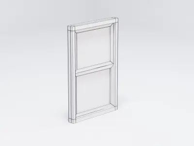 Simple Wooden Window Low-poly 3D model