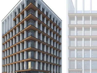 Modern office building No 4 3D model