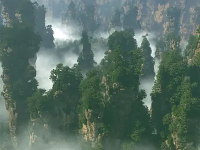 Realistic topography of Zhangjiajie tianzi-mountain 3D model