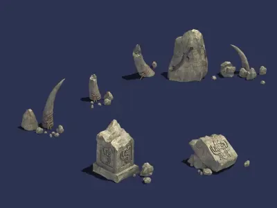 Stone - Broken Stone 043 3D model