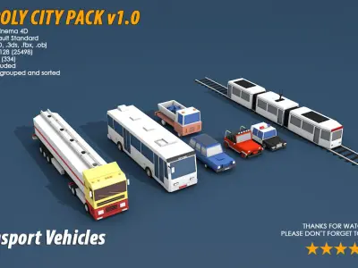 Low Poly City Pack Low-poly 3D model