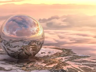 Epic Watzmann Summit Sunrise Above Sea of Clouds HDRI 8K 3D model