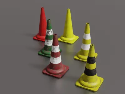 Traffic cones 3D Model Pack