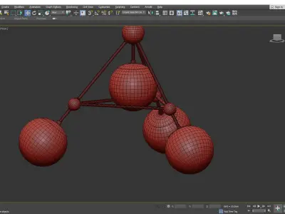 Kirkman Chandelier Gold Low-poly 3D model
