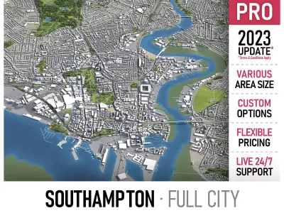 Southampton - 3D City Model Low-poly 3D model