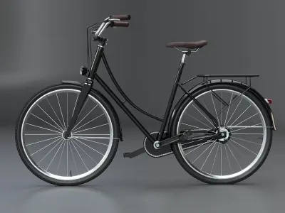  Realistic 3D Model of Dutch City Bicycle PBR Textured 