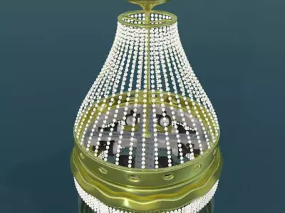 Pendant lamp of metal and glass 3D model