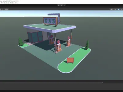 Toon Building Pack for Unity Low-poly 3D model