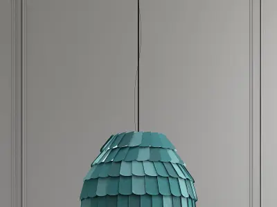 ROOFER teal shaded pendant light 3D model