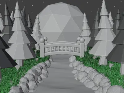 Fantasy Forest Moonlight 3D model