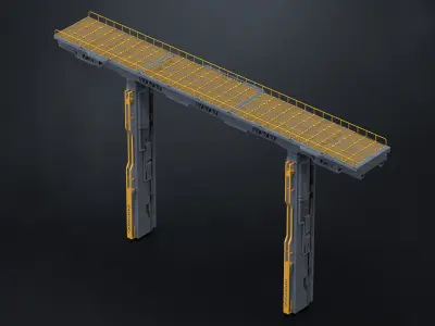 25 SUBD Modular Scifi Industrial Gantries And Walkways 3D model