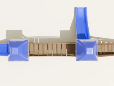 Playground castle with a slide Low-poly 3D model