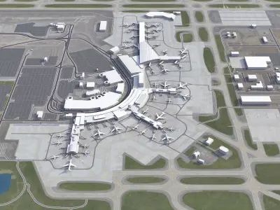 Calgary Airport Low-poly 3D model