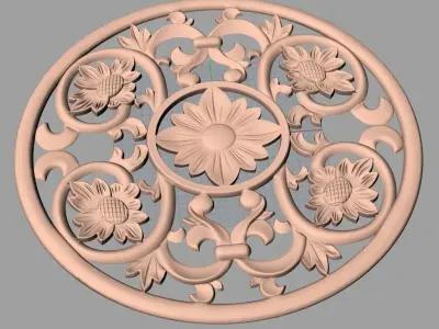 European furniture 3D relief models for CNC wood engraving E166 3D model