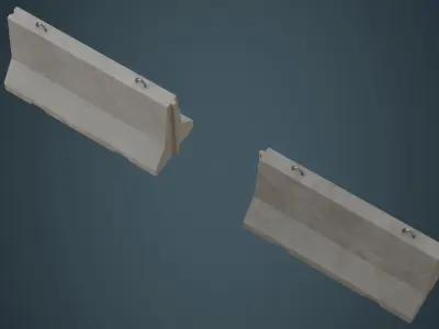 Concrete Barrier 1A Low-poly 3D model