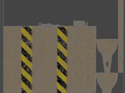 Jersey barrier Low-poly 3D model
