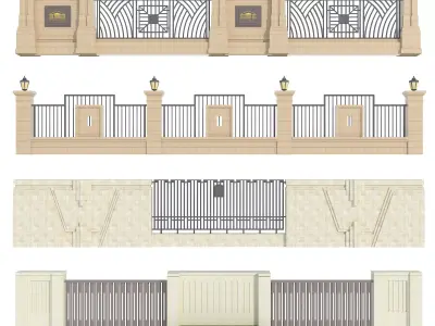 Entrance Forged Gates in classic style  3D model