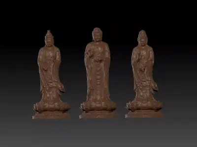 Three Saint Buddhas  3D print model