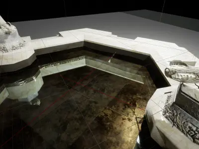 EB - Fishes fountain Low-poly 3D model