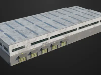 Old Abandoned Warehouse Interior And Exterior All PBR Low-poly 3D model