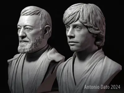 Obi Wan and Luke 3d printable bust collection 3D Model Pack