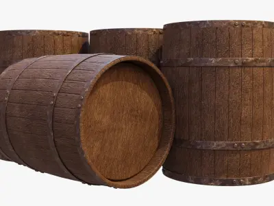 Stack of Barrels 3D model
