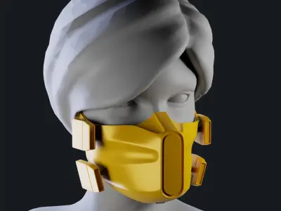 20 Sci Fi Masks Base Mesh Fbx  Obj 3D model