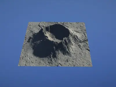 Landscape Environment Volcano Snow 37 Low-poly 3D model