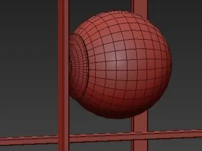 MONDRIAN light fixture with three squares and two balls 3D model