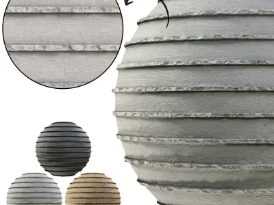 Ribbed concrete wall with wood stamp - Seamless Texture