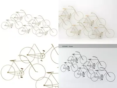 Bicycles Wall Sculpture 3D model