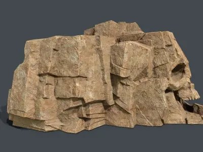 Skull Rock Low-poly 3D model 16