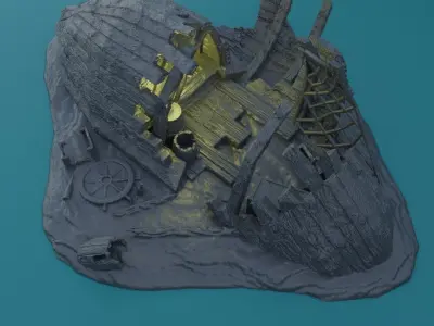 Shipwreck Burrow Tabletop Terrain 28 MM 3D print model
