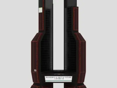 SciFi Cyberpunk Building 10 Low-poly 3D model