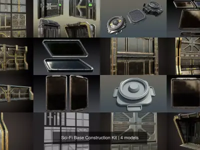 Sci-Fi Base Construction Kit 3D Model Pack