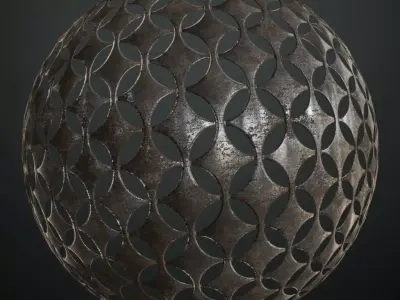 Dirty Metal Grill Transparent PBR Seamless Texture