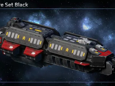 Spaceship Cavendish Pirate Attack Cruiser Low-poly 3D model