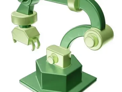 Fabulous Robot Arm Toy Low-poly 3D model