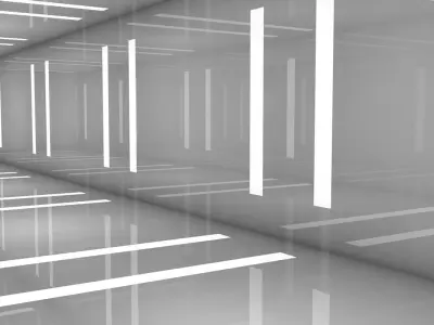 Sci Fi Corridor Low-poly 3D model 2