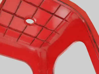 Stackable Plastic Stool Low-poly 3D model