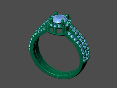 Women Rings 3DM STL Womens Rings DiamondDetails 3D print model 3D print model