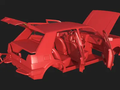 Volkswagen Golf II Country - Body and Interior 3D print model